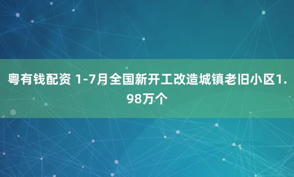 粤有钱配资 1-7月全国新开工改造城镇老旧小区1.98万个